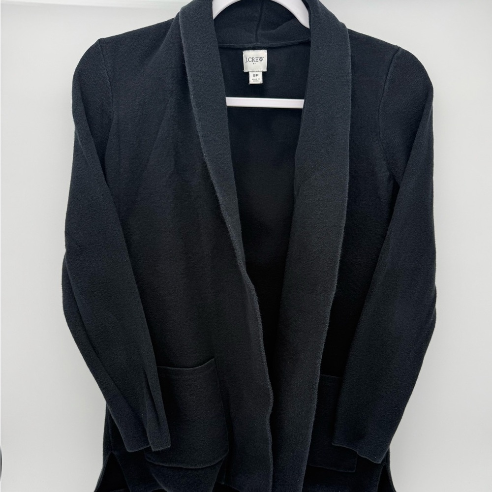 J Crew Womens Petite Chelsea Sweater Cardigan Size Small SP Black Top Shirt - Picture 2 of 5
